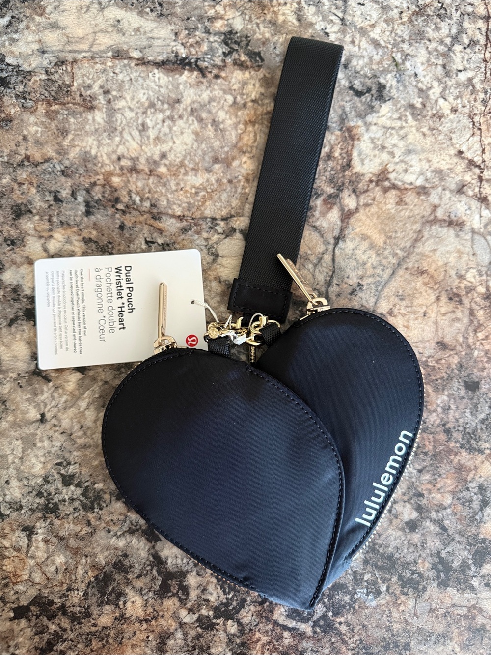 Lululemon BNWT heart dual pouch wristlet